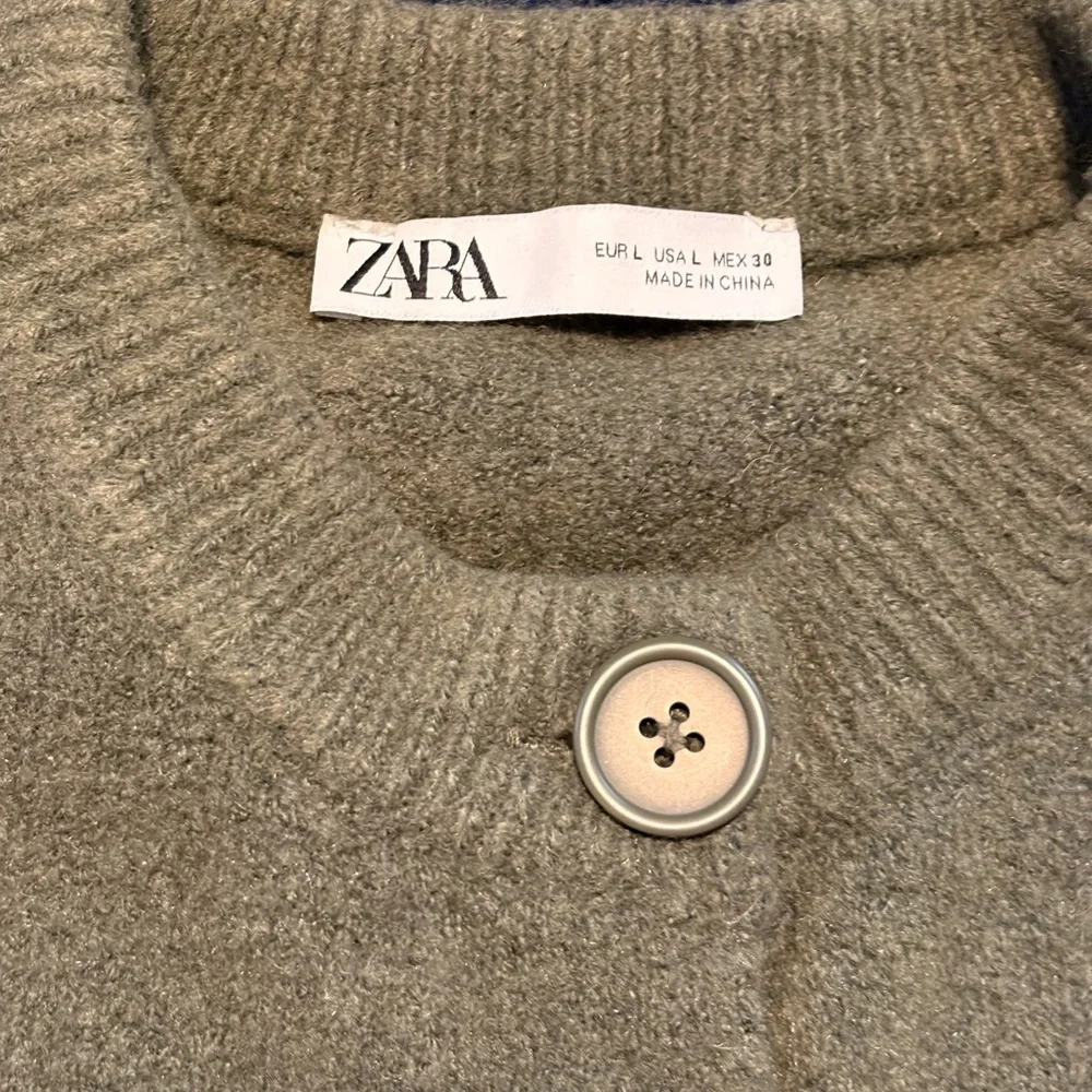 Zara Green Cardigan with Side Slits - Picture 4 of 6